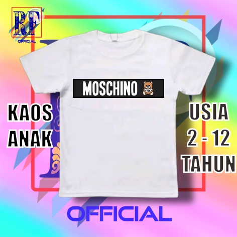 KAOS ANAK BRAND DISTRO MOSCHINO  BAJU T-SHIRT VINTAGE KAOS KIDS TEE OOTD UNISEX PAKAIAN FASHION ANAK