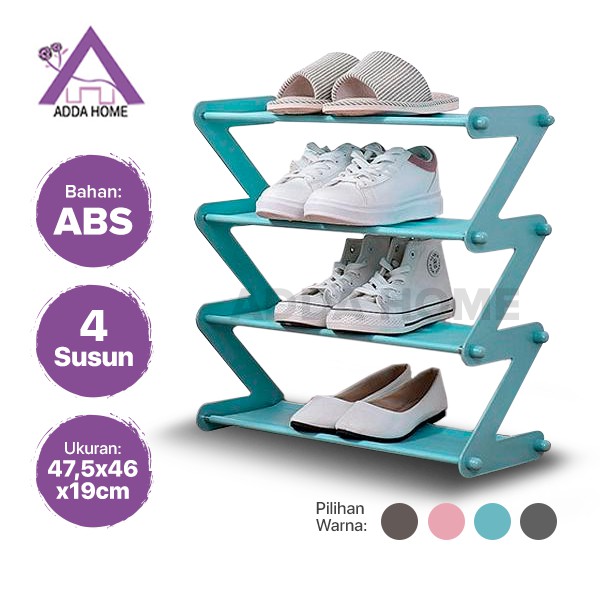 Adda Home - Rak Sepatu 4 Susun Tempat Penyimpanan Sandal Multifungsi