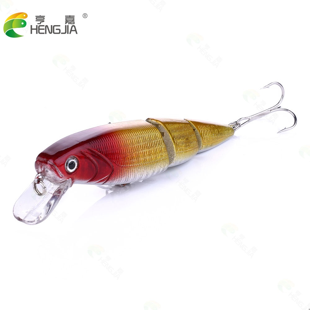 HENGJIA 13PCS/Lot Multi Section Sea Bass Hard Fishing Lure 3D Fish Eyes 3 Segment Crankbaits Minnow Fake Artificial Bait Suit For Fishing Carp Tackle