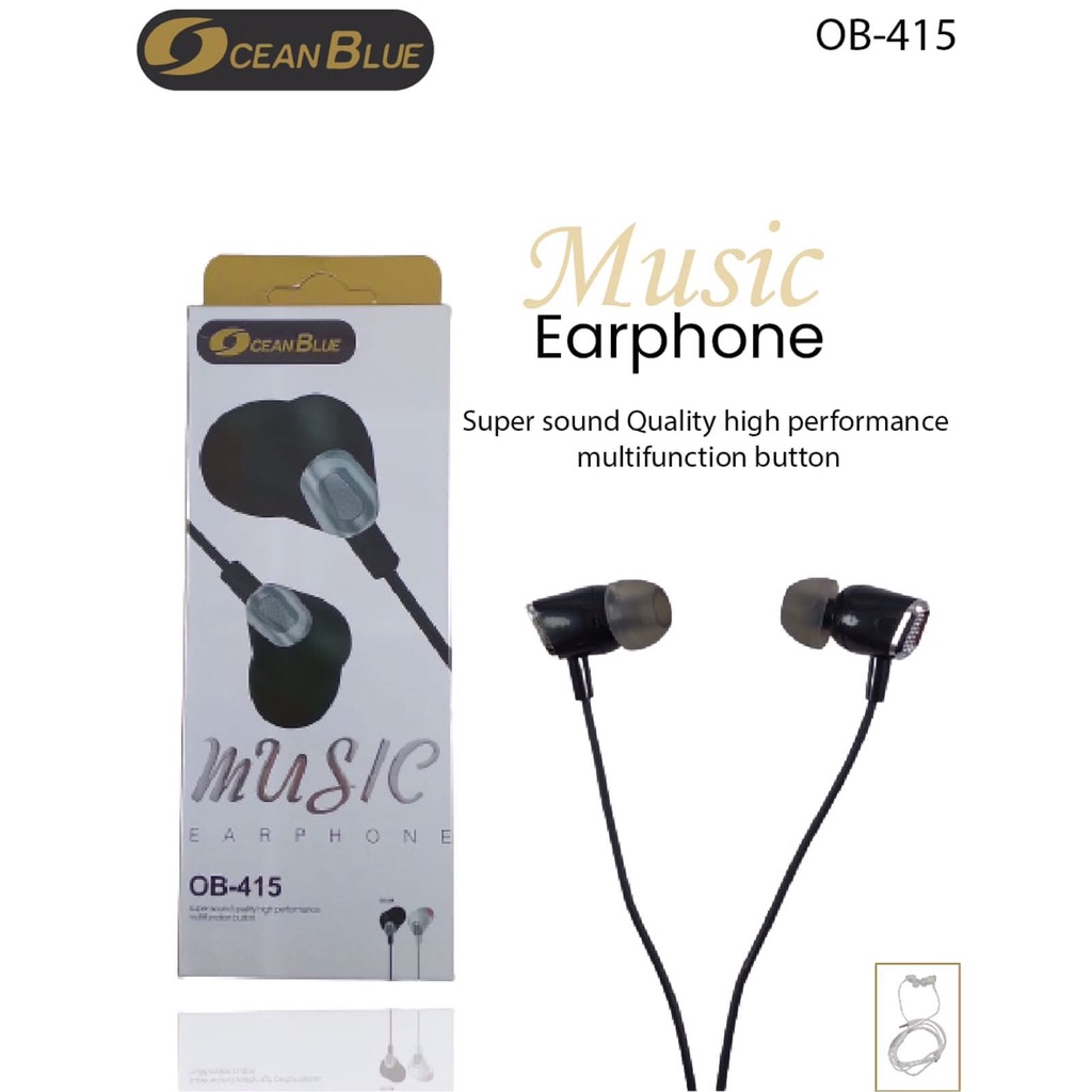 Headset Earphone Handsfree Ocean Blue OB-415 3.5mm Super Bass Aksesoris Handphone HP OCEANMART OCEAN MART Murah Grosir