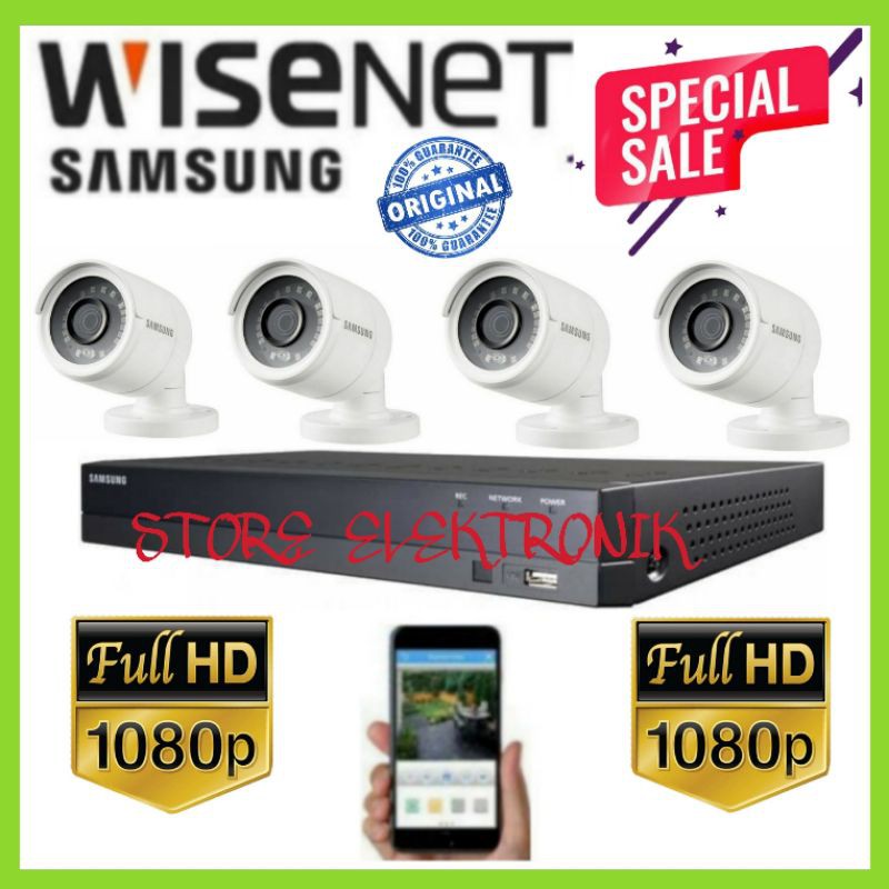 Paket Cctv Samsung Dvr 4 Chn 4 Cctv Samsung Outdoor Original Samsung FULL HD 1080