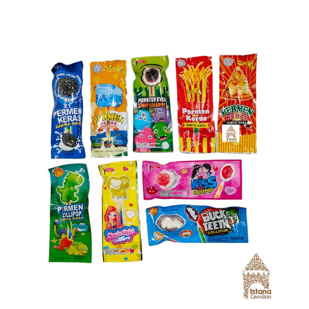 Permen Lollipop / Loli Keras Cookie Light / French Fries / Heart , dll