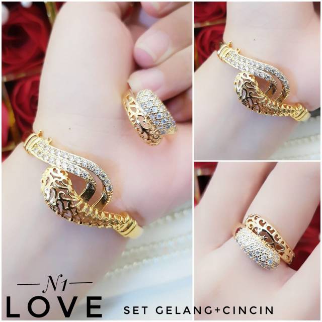 Xuping set perhiasan lapis emas 24k 3008g