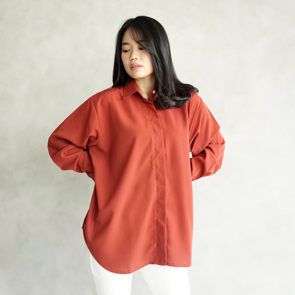 KANIA  Loose Shirt - Kemeja Wanita Polos | MARU-Brick