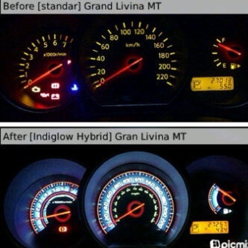 Indiglo Spedometer Nissan Livina model black ODC hybrid 3 dimensi