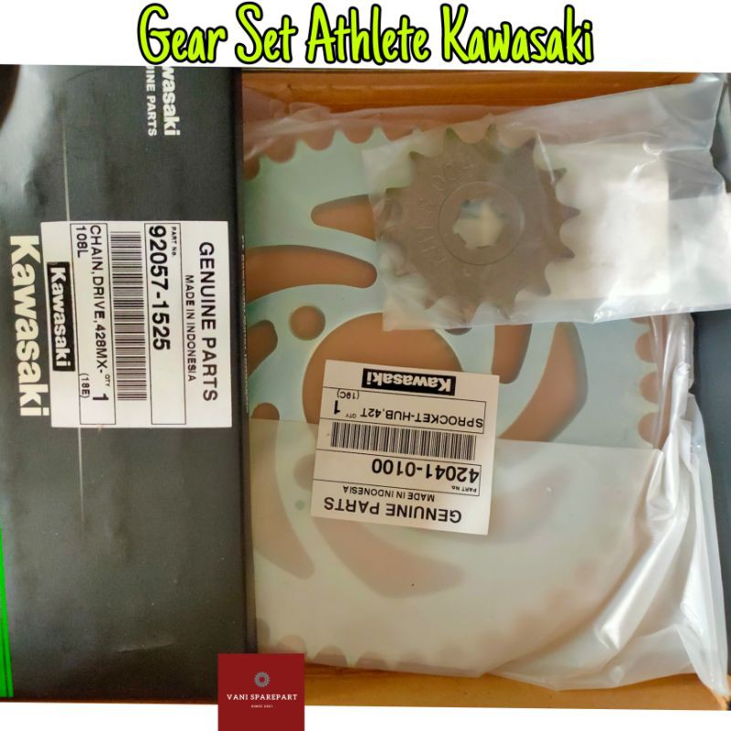 Gear Ger Depan Belakang Rante Set Athlete Kawasaki Ori P1005-0001