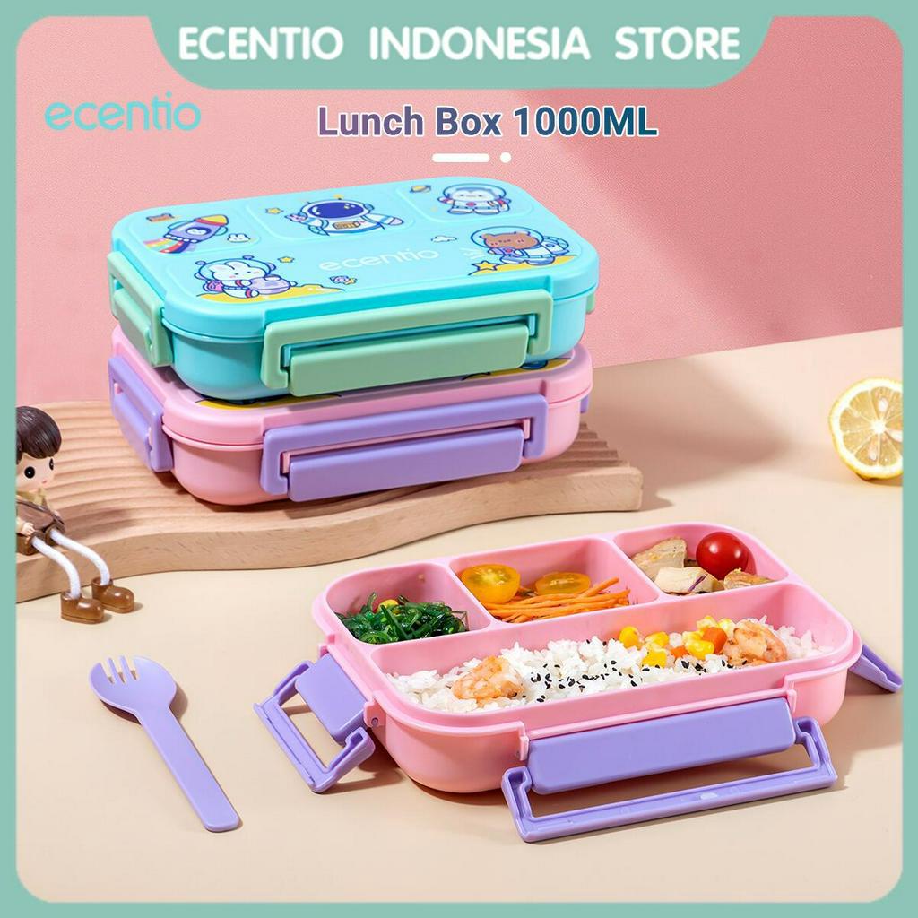 ecentio Kotak Makan Anak Kids Lunch Box Set Premium Rantang Makan Kotak Makan Siang Bento