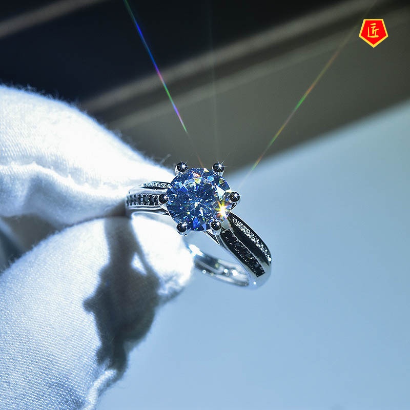 [Ready Stock]Elegant Moissanite Pt950 Platinum Diamond Ring