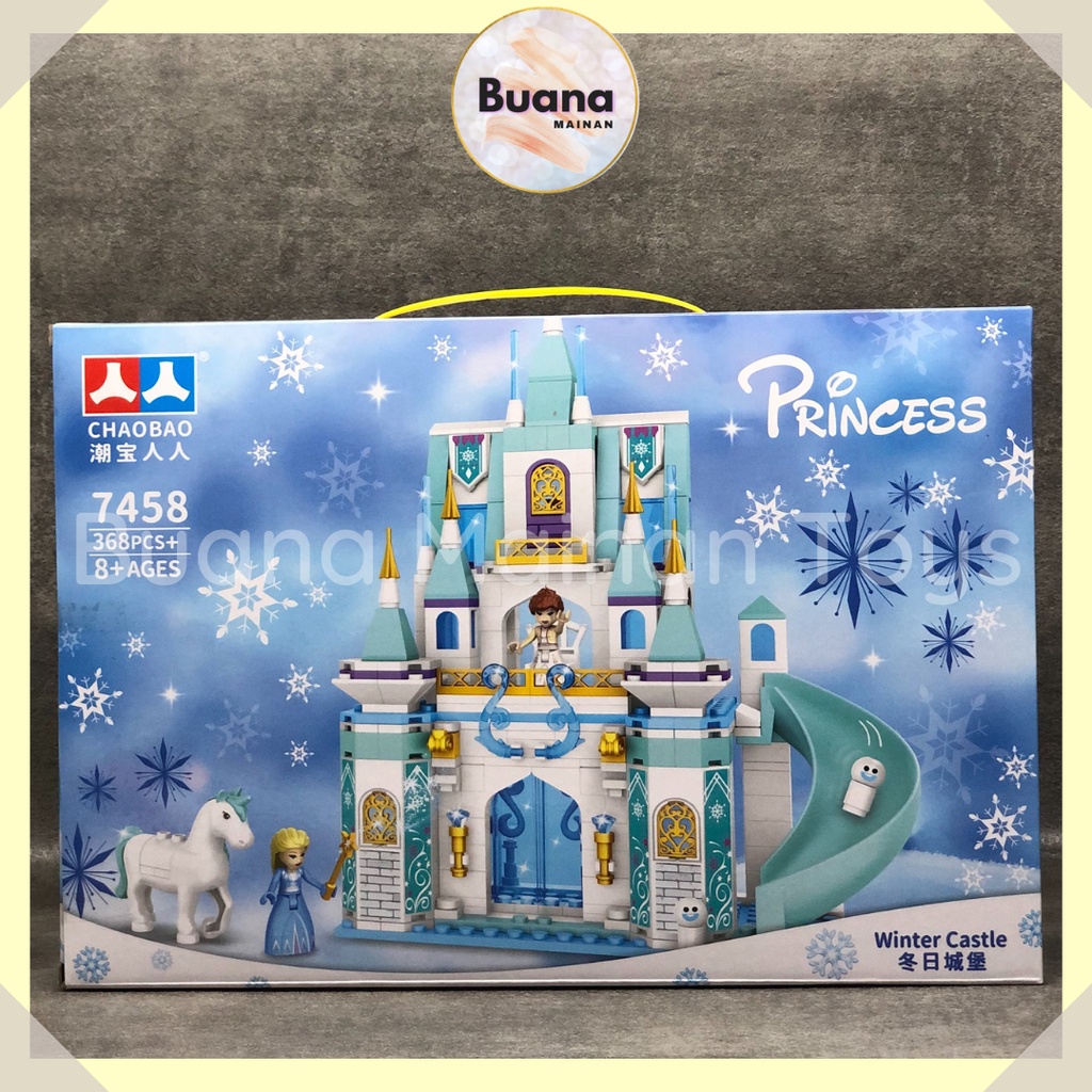 BRICKS CHAOBAO PRINCESS ICE CASTLE FROZEN MAINAN EDUKASI ANAK CEWE PEREMPUAN BRICK KASTIL 7457