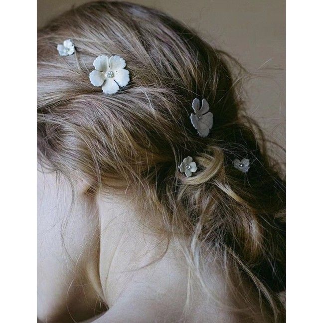 LRC Jepit Rambut Fashion Gold-plated Flower Hair Clip Set D07599