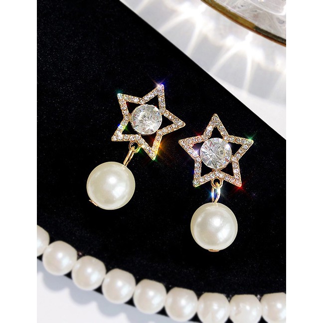 LRC Anting Tusuk Elegant Color Pearls&amp;star Decorated