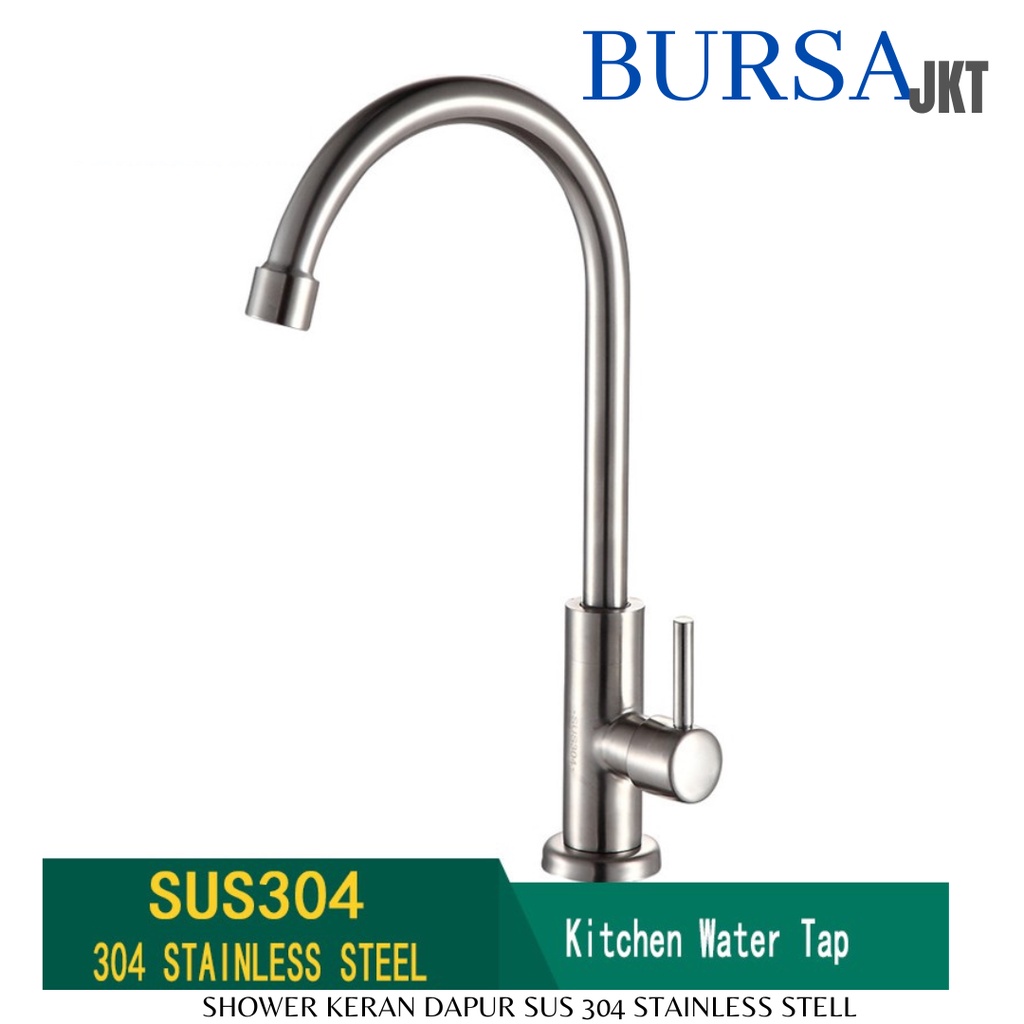 KERAN KRAN CUCI PIRING LEHER ANGSA SUS304 STAINLESS MODEL TANAM