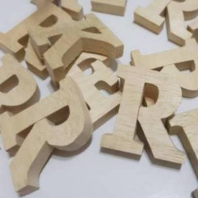 Huruf - Angka kayu 5 cm Satuan Finishing warna - pernis