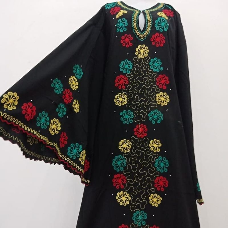 abaya arab/abaya Jetblack/abaya lengan payung/abaya SESERAHAN/abaya mewah/abaya travelling/ABAYA SHO