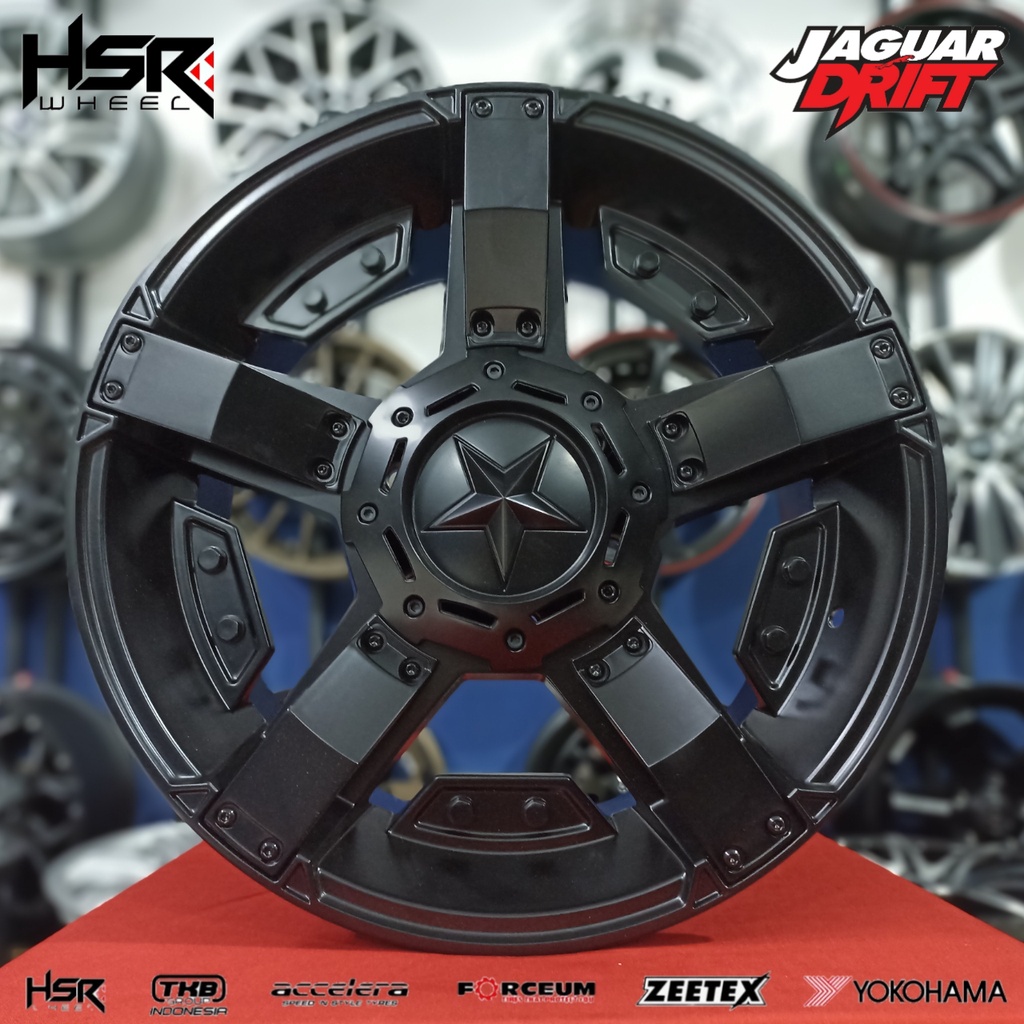 Velg Ring 17 Rockstar Hsr - Pelk Mobil R17 Lebar 9 Pcd 6 X 139,7 ET 20 Hitam pajero fortuner hilux t