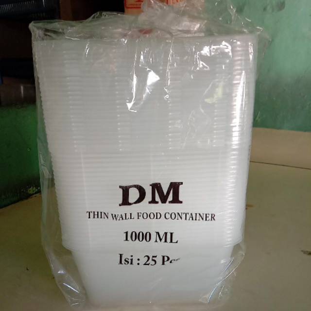 Kotak/box/container plastik tempat sayuran/makanan DM 1000ml
