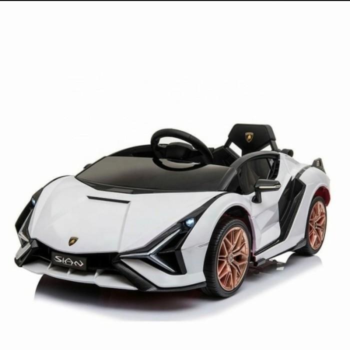 Mainan Anak Mobil Aki Ban Karet Lamborghini Sian