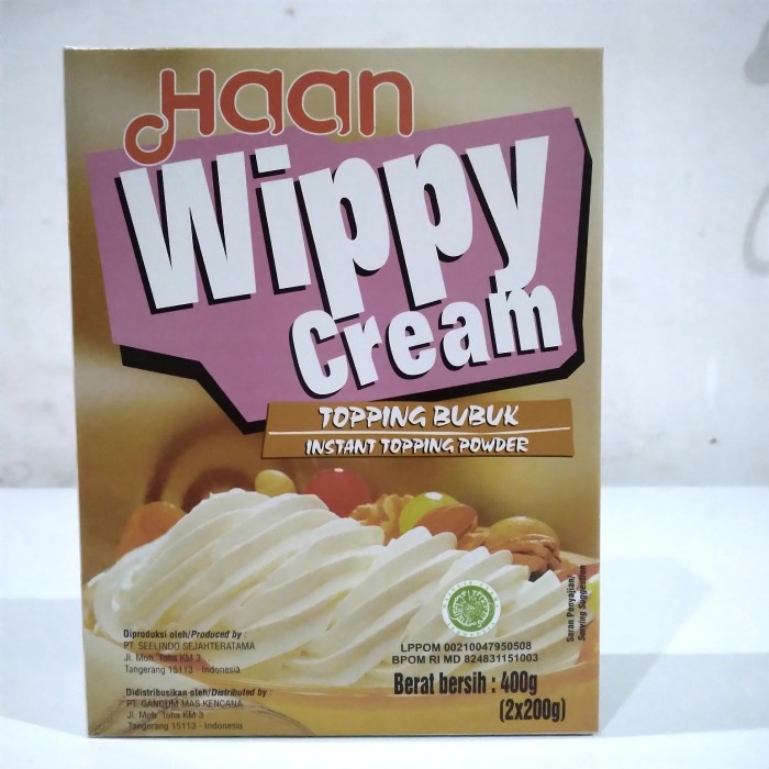 

Krim- Haan Wippy Whipped Cream 400Gr / Whipping/Topping Bubuk Instanh -Krim.