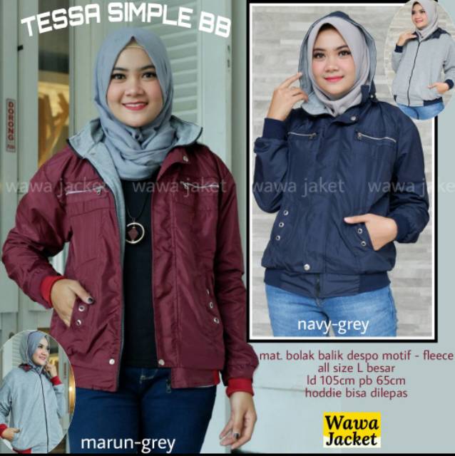 JAKET WANITA TESSA SIMPLE BB OUTDOOR BY WAWA JACKET BTC