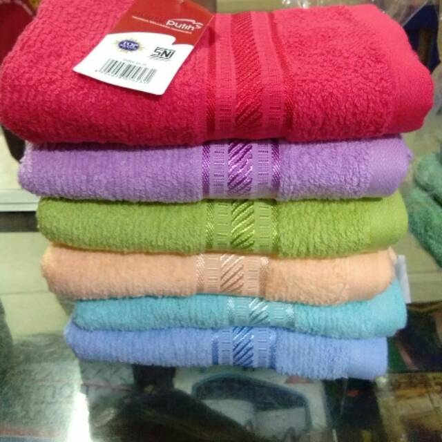 6 pc handuk merah putih kecil