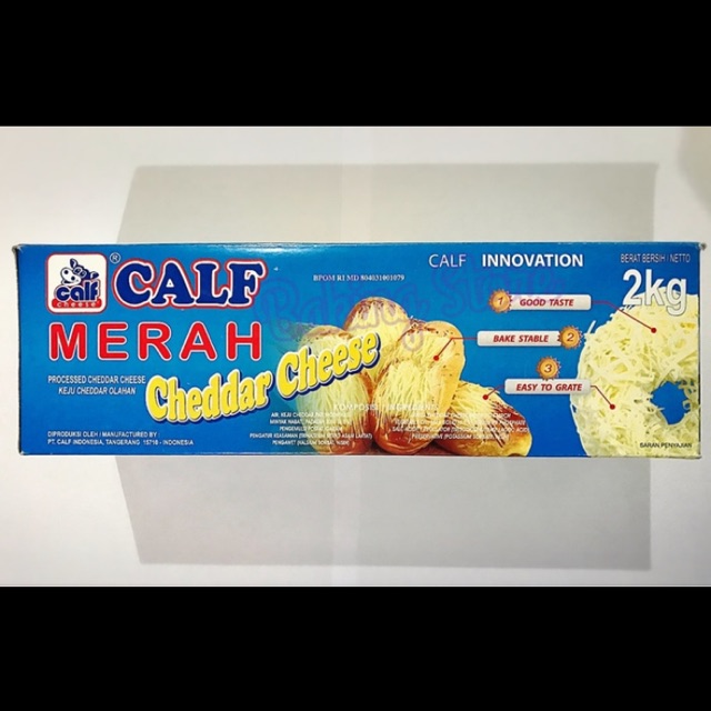 Keju Cheddar Cheese Calf Merah 8x2kg - Gosend Only!!!!