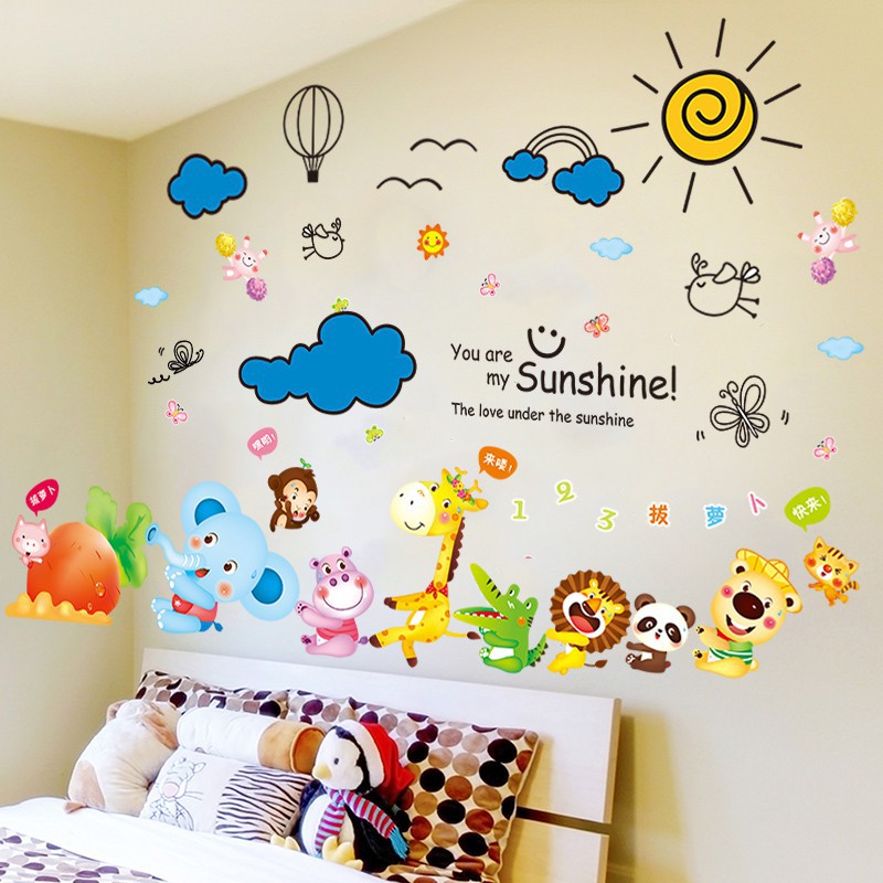 Stiker Dinding Kamar Anak Anak Stiker Kartun Kreatif Boy Bedroom Dekorasi Kamar 3d Tiga Dimensi Wall