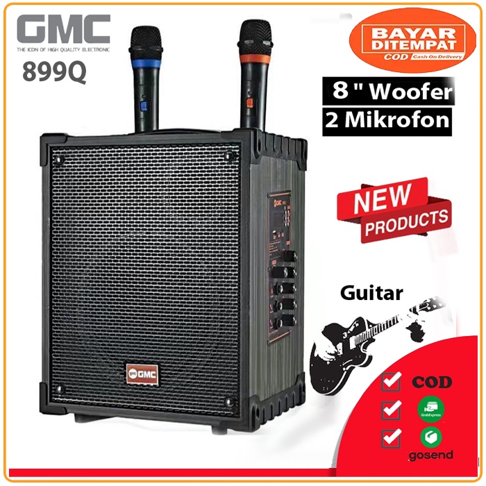 Speaker Portable Bluetooth GMC 899Q Bluetooth Karaoke 2 Mic Wireless High Power NEW Produk GMC 899Q 899Q Original