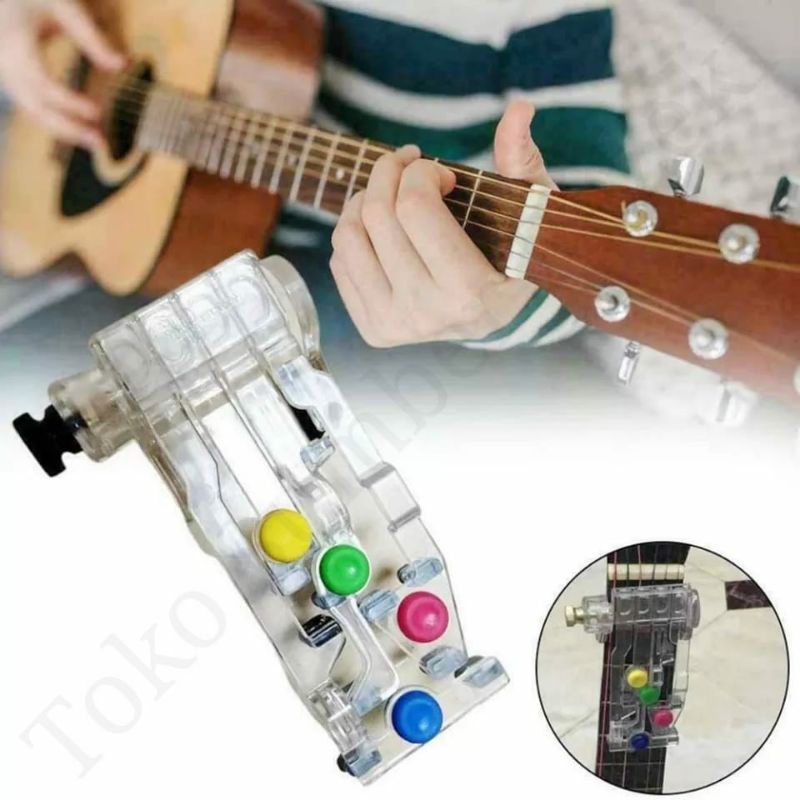 Tunner Alat Belajar Gitar Kunci Pembantu Senar Adjustable Tune Pemula Guitar Chord Practice