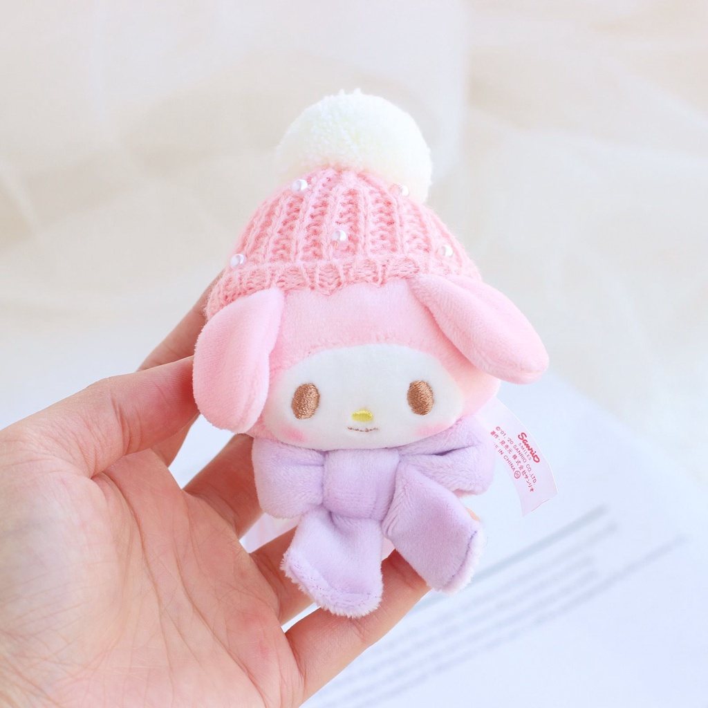 【New】10cm Kawaii Kuromi Cinnamoroll Plush Toy Pendant Stuffed Doll Soft Toys Girls Gift