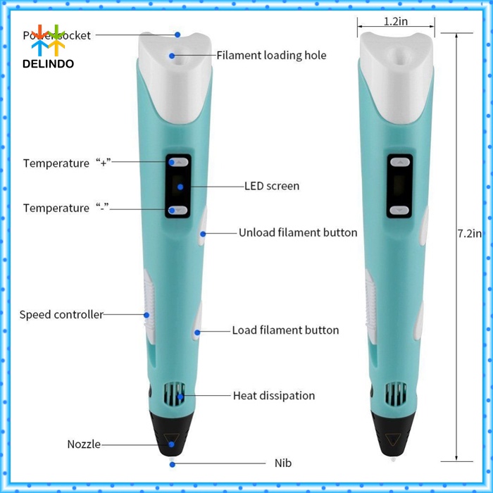 

RB 3d Pen Pulpen 3 Dimensi Stereoscopic Printing Pen Portale Mainan