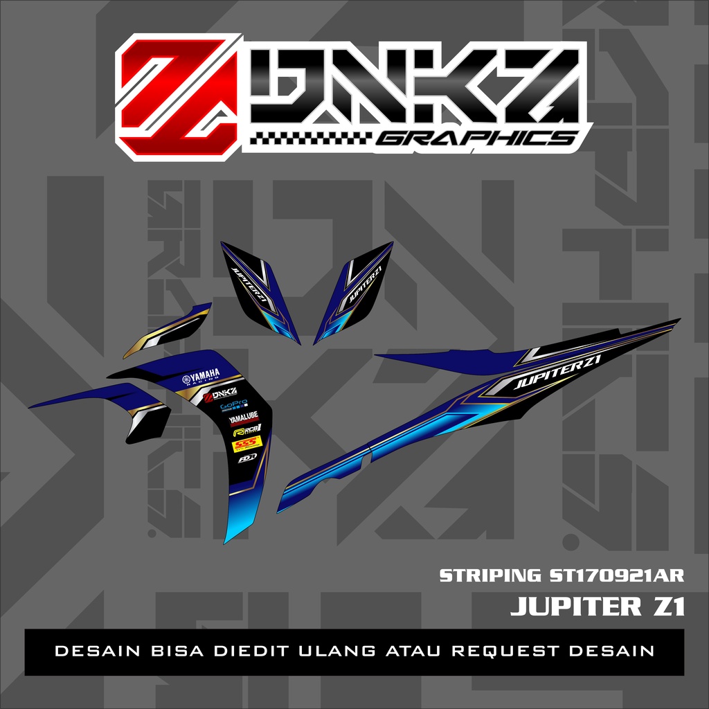 Stiker Jupiter Z1 Lagenda 115Z Jupiter RC Decal Striping Jupiter Z1 Premium Racing Gold 170921