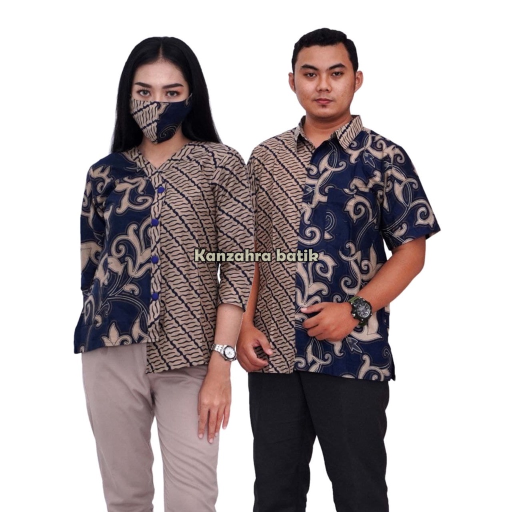  atasan batik wanita blouse modern couple pria size lengkap-2