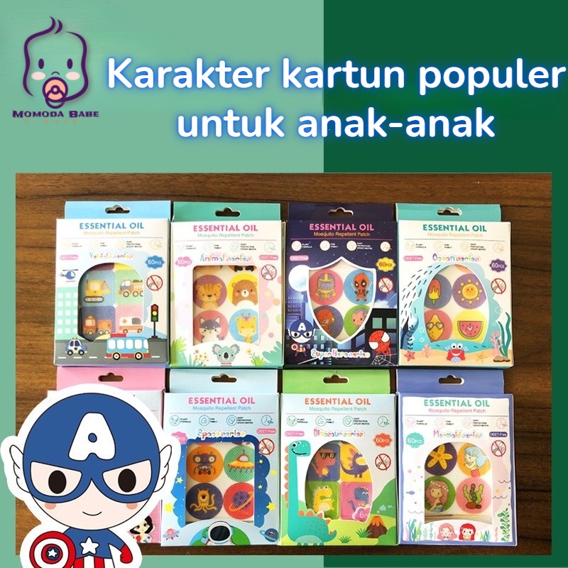 MOMO 60pcs/6pcs Mosquito Patch Stiker Nyamuk Untuk Bayi Combo Set DEET Free 100% Natural