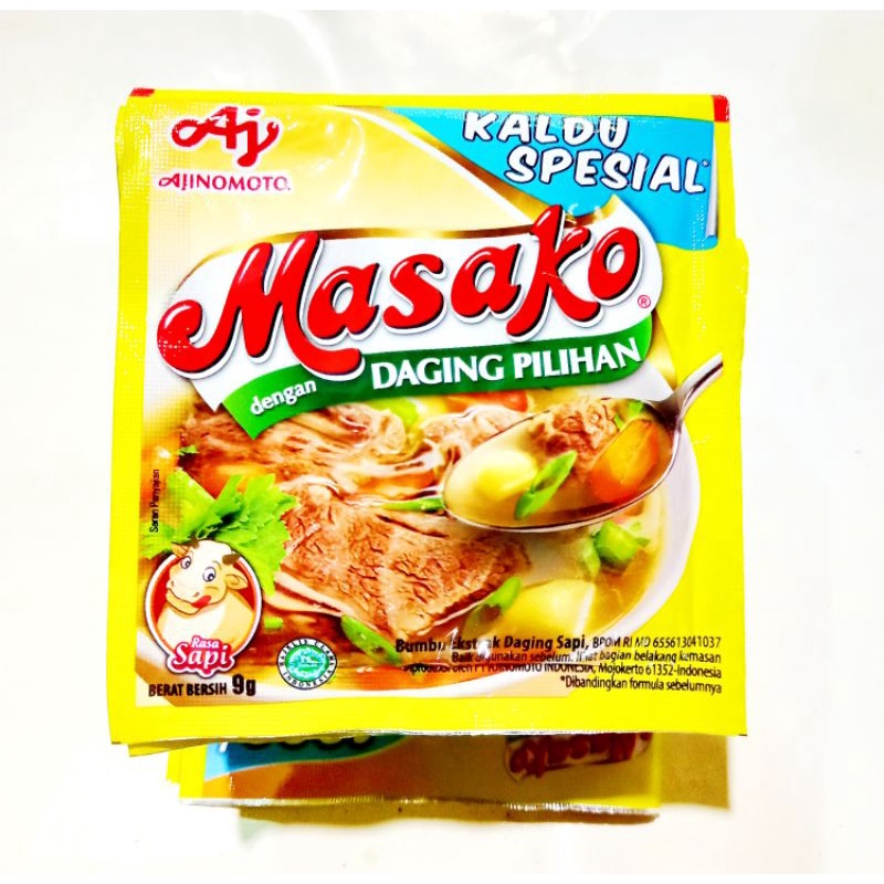 

Masako Rasa Sapi 9 gr (renceng/isi 12) - Bumbu Kaldu Spesial, Bumbu Ekstrak Daging Sapi Pilihan