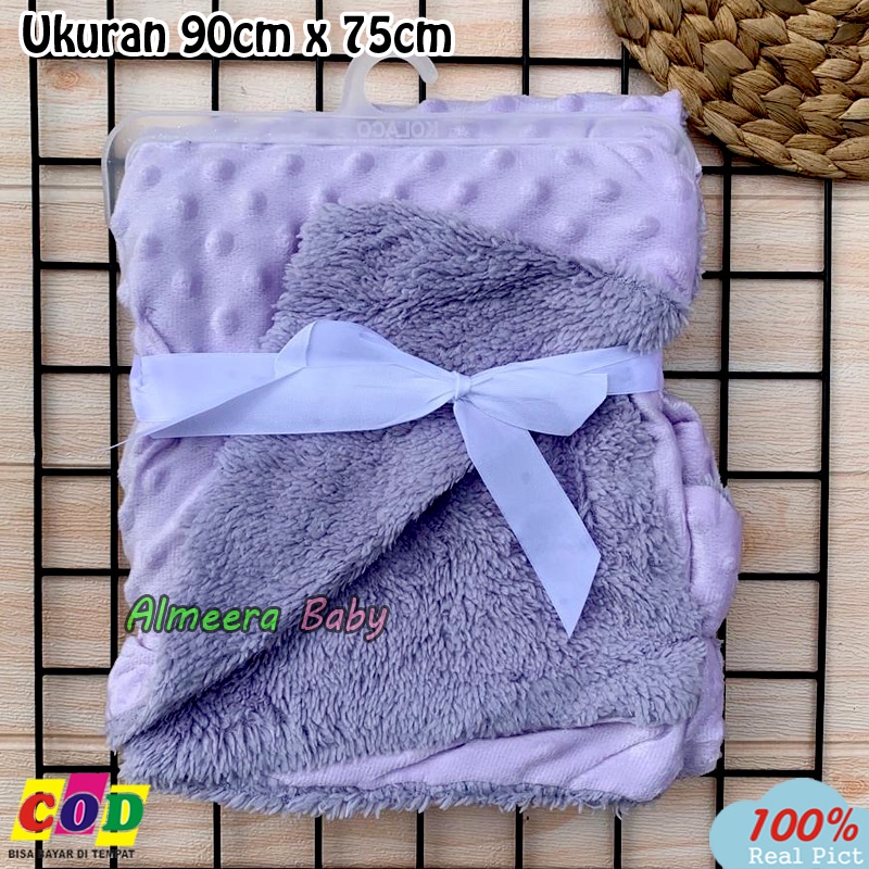 Selimut Bayi Tebal Selimut Bayi Double Fleece Ukuran 90 Cm x 75 Cm Gift Almeera Baby