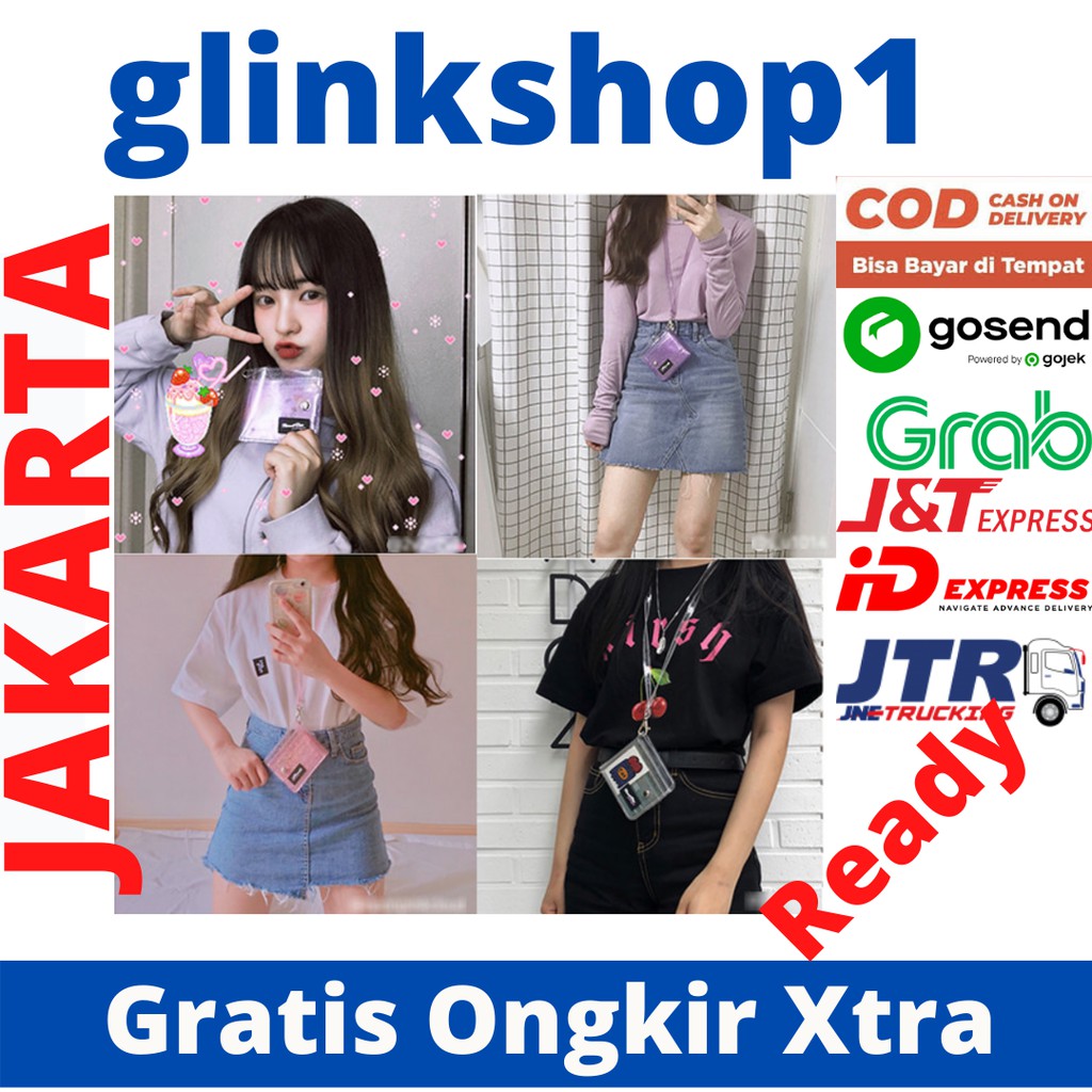 glinkshop1 Gratis Ongkir bisa COD Almost Blue Dompet Transparant Korea BTS KPOP taruh Uang Photocard