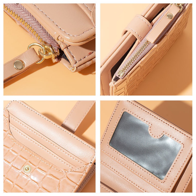 Hathin muii  Genie Wallet Dompet Wanita Original Realpic Croco leather Dompet Lipat bisa Cod