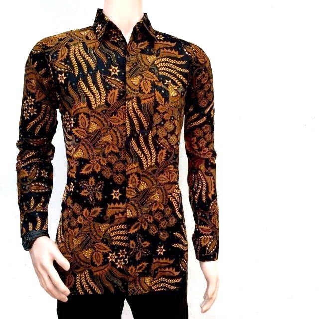 Batik Jogja YY Kemeja batik manggar sogan Baju Murah Baju Batik Cowok Batik Motif  YYI