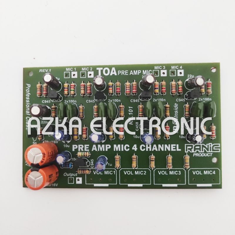 Kit Penguat Mic / Preamp Mic TOA 4 Channel