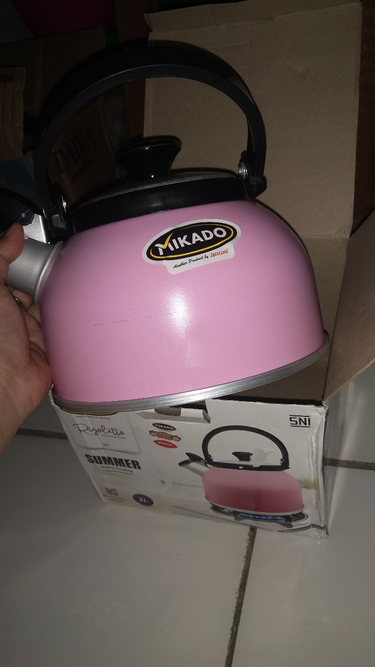 Maspion Alu Teko Air Rigoletto / Teko / Ceret Bunyi Siul Rigoleto Whistling Kettle Anodize 3 Liter