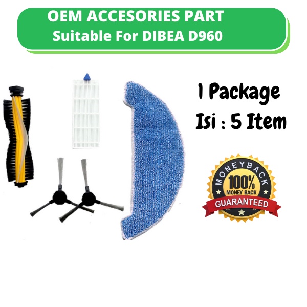 Accesoris OEM part rolling brush,side brush, Filter ,mop Dibea D960 Robotic Sweeper