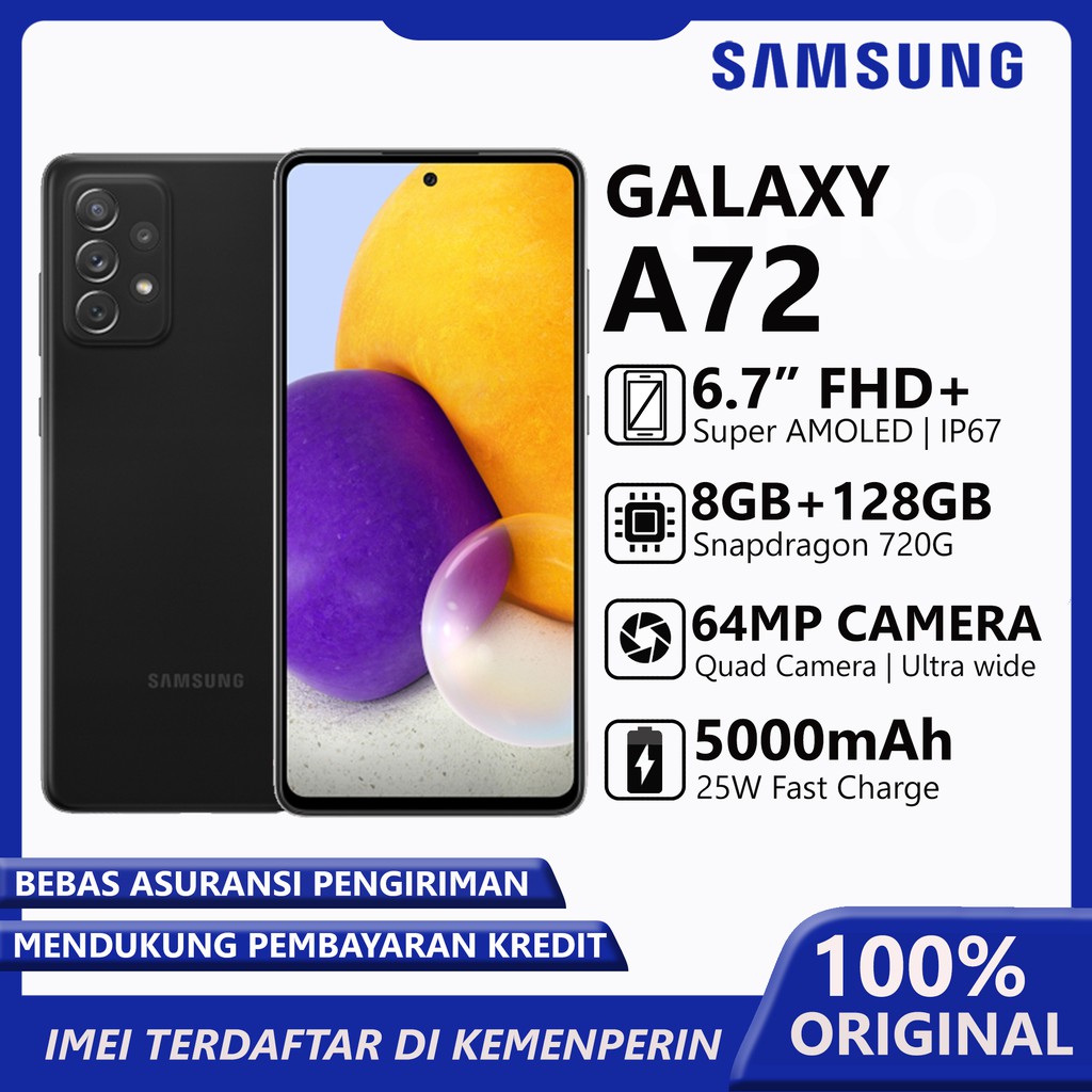 Samsung Galaxy A72 ram 8gb rom 128gb garansi resmi sein