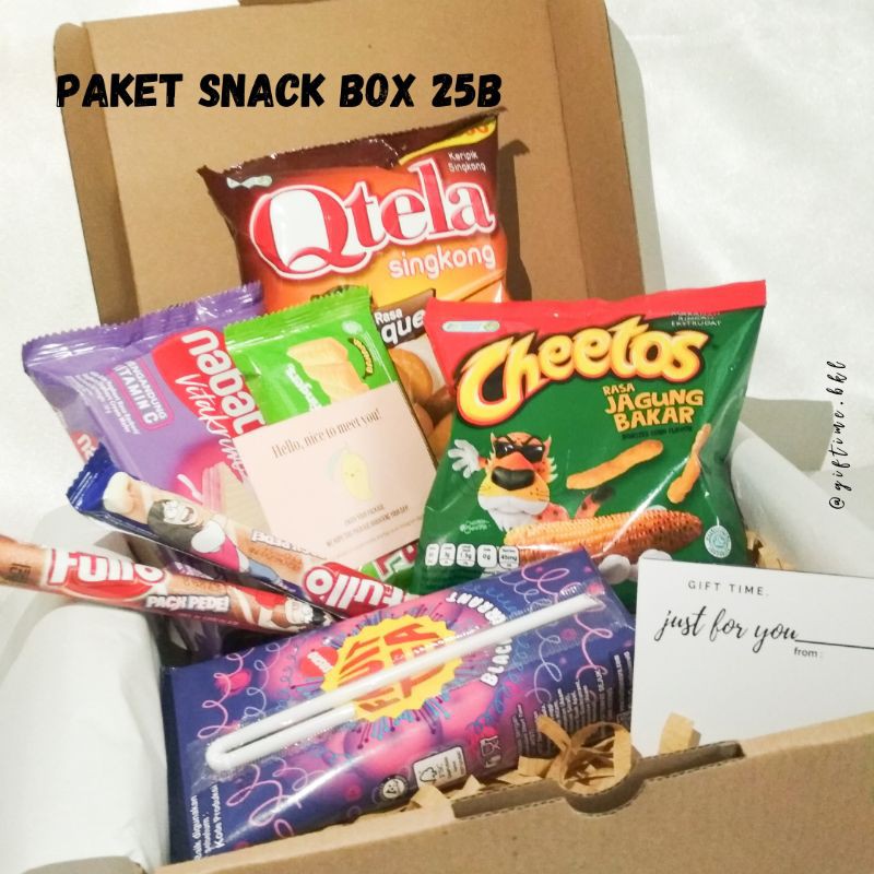 

SNACK BOX / PAKET 25B / ULANG TAHUN / WISUDA / SEMPRO / PAKET MURAH