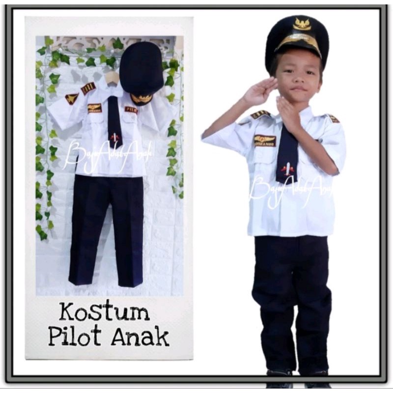 KOSTUM PROFESI PILOT KOSTUM ANAK LAKI-LAKI KOSTUM KARNAVAL BAHAN PREMIUM