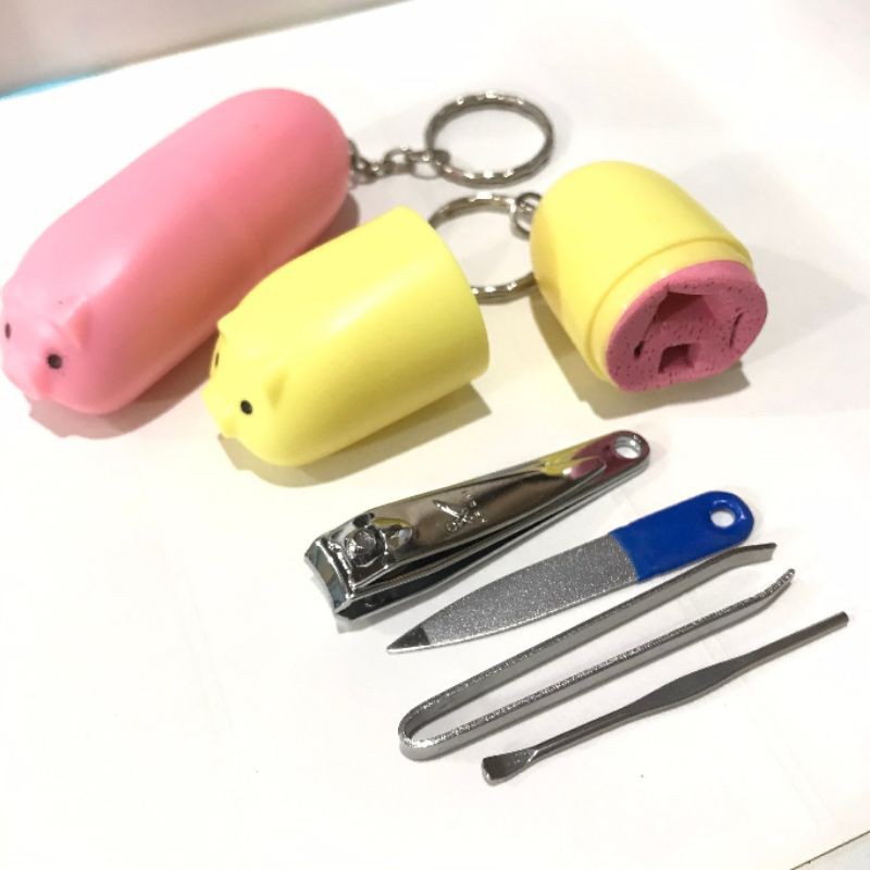 Manicure set Rabbit lucu model kelinci 6in1 / Manicure mini travel gantungan