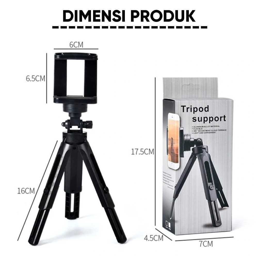 Tripod Phone Holder Hp + Holder Universal 4-7inch Untuk Smartphone YN211