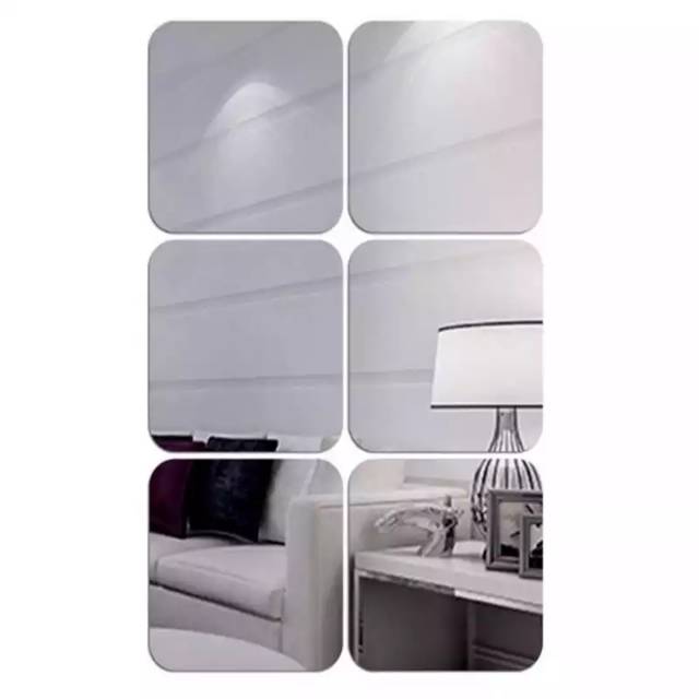 DIY wall stiker cermin mozaik bahan akrilik / acrylic kotak size 15 x 15 cm
