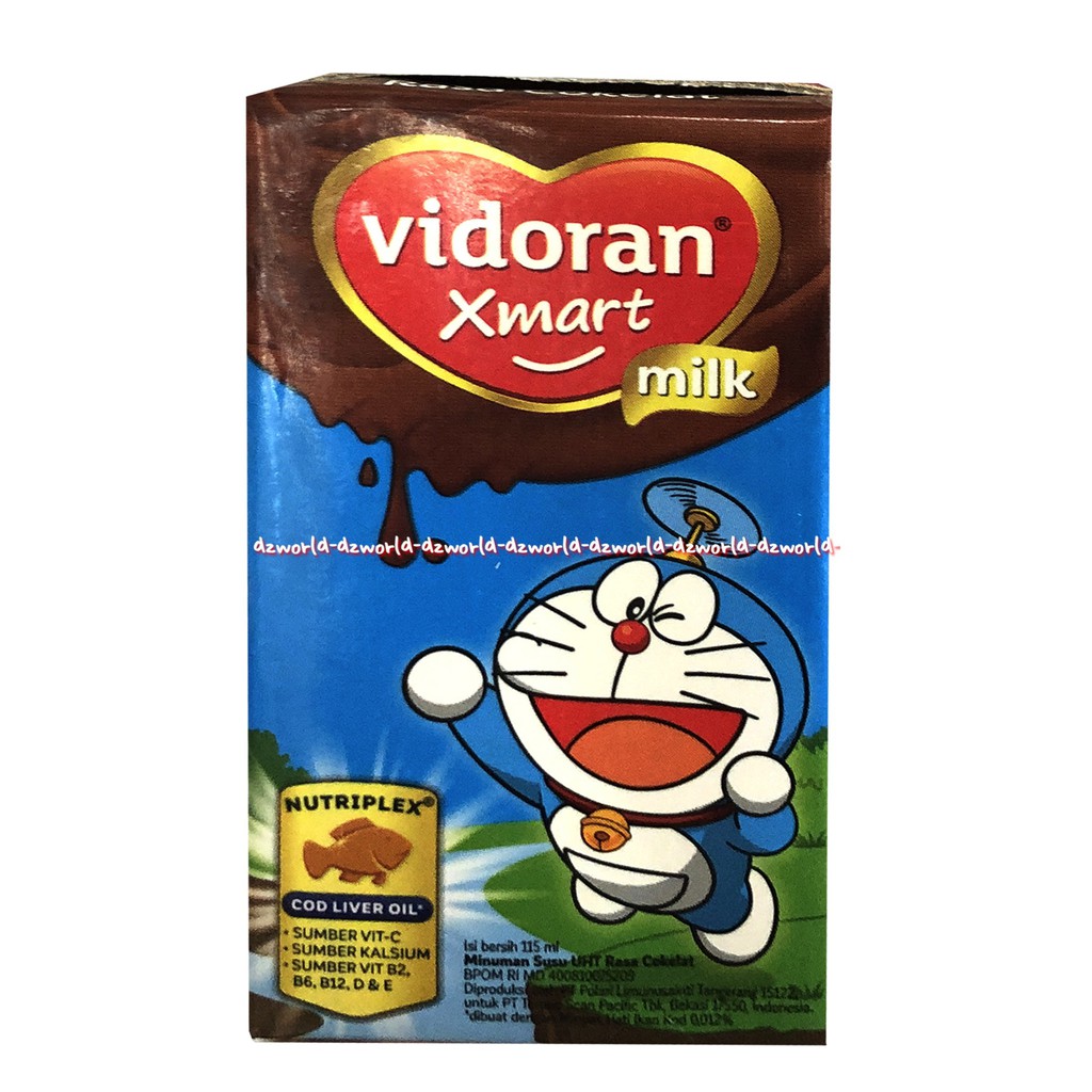 Vidoran Xmart Milk Susu UHT Anak 115ml Rasa Cokelat Strawbery COD Liver Oil Stroberi Coklat