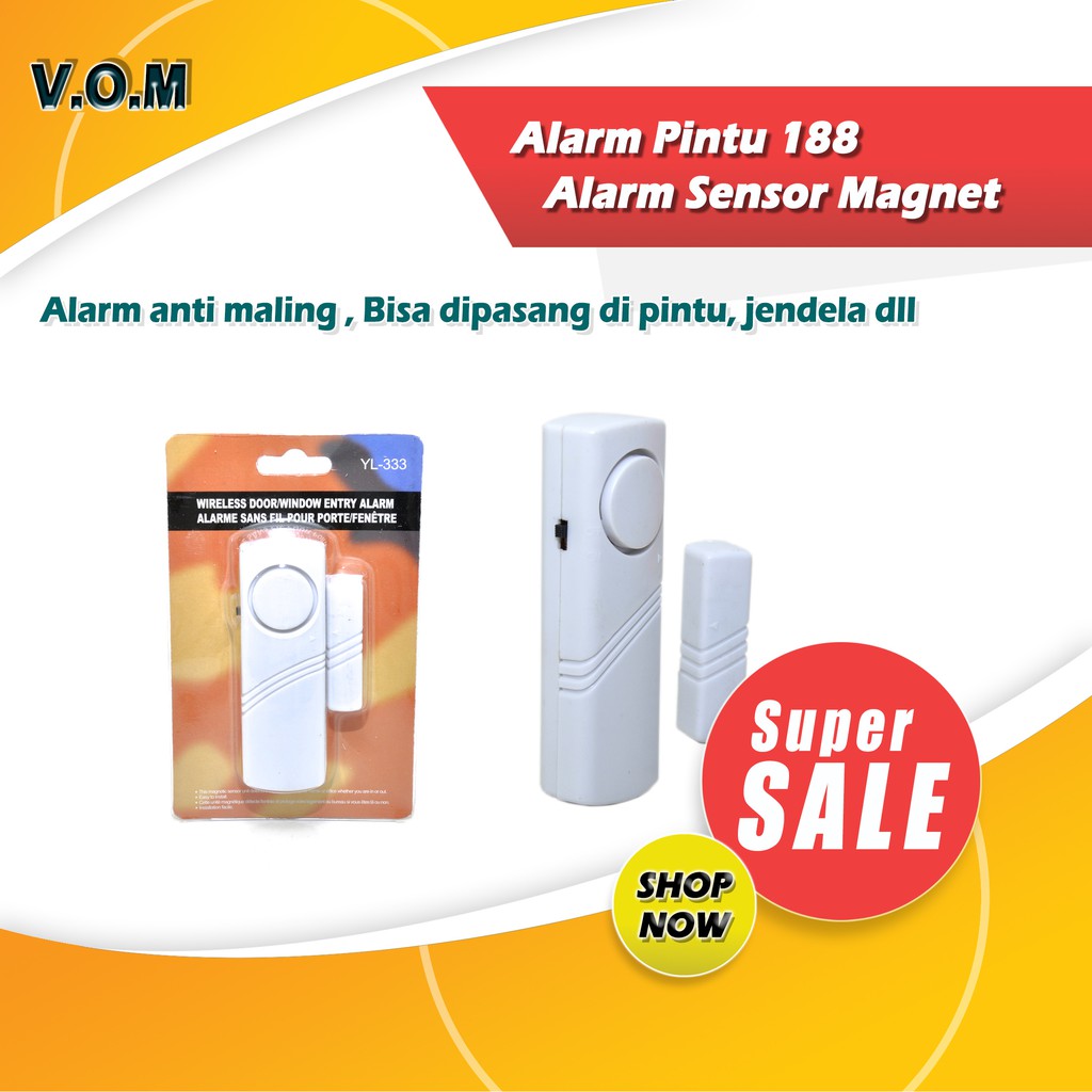 VOM-0221 Alarm Pintu 188 / Alarm Sensor Magnet Pintu Jendela
