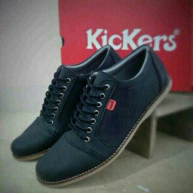  SEPATU  KICKERS CASUAL SAKA PRIA  COKLAT  HITAM  Shopee 